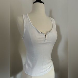 American Eagle | White Ribbed Tank Top XS